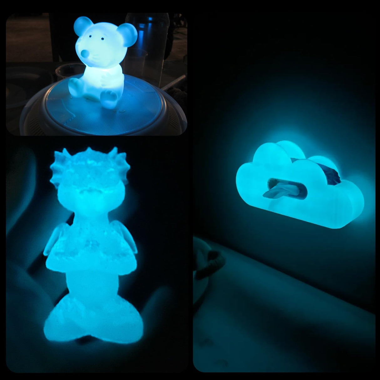 CCTREE ABS+ Filament 1.75mm, Glow in The Dark ABS Filament 1KG, Strong, Durable, Heat Resistance, Excellent Toughness 3D Printer Filament ABS Plus, Glow Blue CCTREE