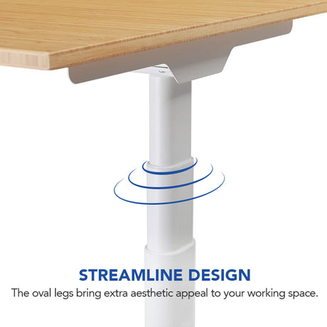 FLEXISPOT E8 Dual Motor 3 Stages Bamboo Electric Standing Desk 72x30 Inch Oval Leg Whole-Piece Board Height Adjustable Desk Electric Stand Up Desk FLEXISPOT