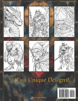 Dragons, Dungeons, & Mythical Creatures Coloring Book: 55 Unique Dungeons and Dragons Inspired Coloring Pages WoodArtSupply