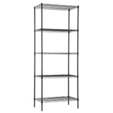 PayLessHere 14" D×24" W×60" H Wire Shelving Unit Metal Commercial Shelf with 5 Tier Layer Rack Strong Steel for Restaurant Garage Pantry Kitchen Garage，Black PayLessHere