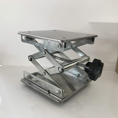 8" x8",Stainless Steel Lab Jack Scissor Stand Platform,Lab Lift Stand Table, Scientific Scissor Lifting Jack Platform,Expandable Lift Height Range 80mm-326mm,Maximum Support Weight 50kg LabZhang