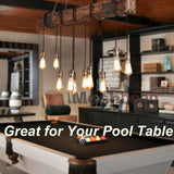 Rustic Chandelier Farmhouse Wood Beam Hanging Industrial Pendant Lighting Vintage Ceiling Light Fixture 10 Heads for Dining Table Kitchen Island Bar Coffee Billiard Pool Table (10 Lights) iMeshbean