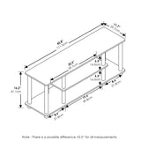 Furinno Turn-N-Tube No Tools 3D 3-Tier Entertainment Stand up to 50 inch TV, Amber Pine/Black Furinno