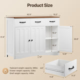 Gizoon Farmhouse Storage Cabinet with 3 Drawers, Wood Buffet Sideboard with Adjustable Shelf, Large Cupboard for Kitchen, Dining Room, Living Room, Entryway, Retro Gizoon