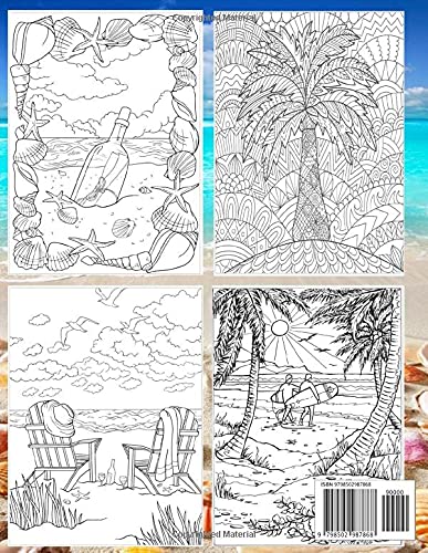 Beach Coloring Book For Adults: New Arrival Adult Coloring Books Featuring Peaceful Seaside Landscapes, Vacation Destinations, Beautiful Gardens And ... Scenery Tropical colouring book for adult WoodArtSupply