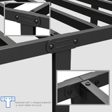 zizin Twin Size Metal Bed Frame with Headboard & Footboard 14 Inch Metal Platform Mattress Foundation Support with Steel Slat, Under Bed Storage, No Box Spring Needed zizin