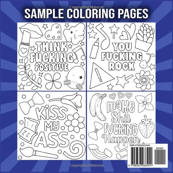 Bold and Easy Swear Word Coloring Book: Groovy and Hilarious Designs for Stress Relief & Relaxation for Adults WoodArtSupply