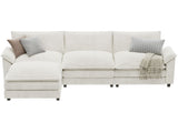 YESHOMY Sectional Modular Sofa L Shaped Chenille Fabric Couch with High Supportive & Soft Sponges and Removable Ottoman, Sleeper Comfy Upholstered Furniture for Living Room, White YESHOMY