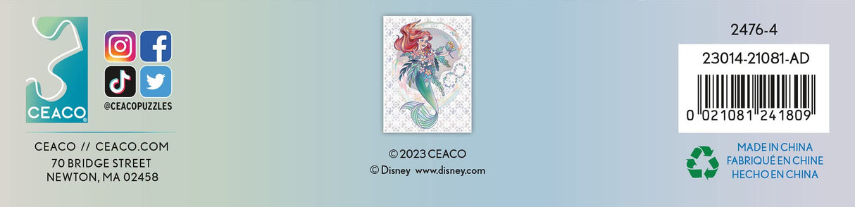 Ceaco - Disney's 100th Anniversary - Foil Puzzle - The Little Mermaid - Platinum Princess Ariel - 500 Piece Jigsaw Puzzle Ceaco