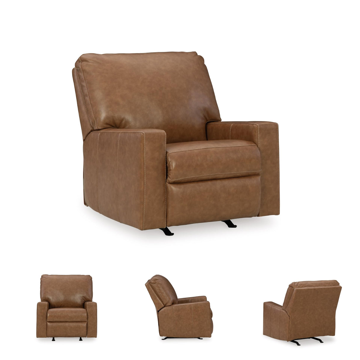 Signature Design by Ashley Bolsena Contemporary Leather Match Manual Rocker Recliner, Dark Brown Signature Design by Ashley