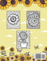 Sunflower Gifts For Women: Sunflowers Coloring Book For Adults Majosta