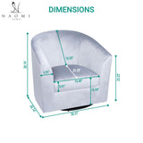 Ariana 360 Degree Swivel Barrel Chair Swivel Accent Chair for Living Room with Armrest Small Accent Chair for Home Barrel Chairs Chairs Living Room Gray Microfiber Naomi Home