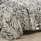 ESCA 3-Piece Alley Animal Print Gray Bedspread Set King Size Tiger Quilt ESCA
