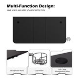 TOPSKY Gaming Desk Large Surface 63’’x31.5’’ with Cup Holder, Headphone Hook and Cable Management (Black) TOPSKY