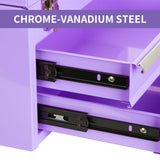 14 Inch Steel Portable Tool Box with drawers - Tool Storage Box Organizer with Metal Latch Closur - Powder Coated Toolbox Chest for Tools Storage Cabinet (PURPLE) TWUBLK