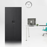 Metal Storage Cabinet, Locking Cabinet with Adjustable Shelves, 18" D x 36" W x 72" H Garage Storage Cabinets for Home, Office, Warehouse- Black Wanfu