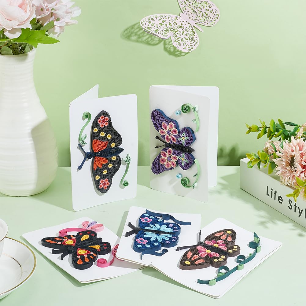 WEBEEDY 20 Sets DIY Butterfly Paper Quilling Kit for Adults Beginners Greeting Card Making with Envelope and Instruction,DIY Animal Cards for All Occasions for Birthday,Holiday,New Year,Thanksgiving WEBEEDY
