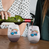 Craft Express 17 OZ Sublimation Glass Wine Tumblers Cups Frosted-Stemless Wine Glasses-Perfect for Sublimation Oven Crafting-Set of 4 Craft Express