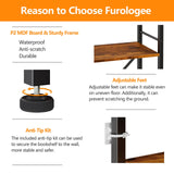 Furologee 5 Tier Tall Bookshelf, Rustic Narrow Bookcase, Display Standing Shelf Units, Metal and Wood Storage Shelves Organizer for Bedroom, Living Room, Home Office, Entryway, Kitchen, Rustic Brown Furologee