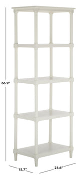 SAFAVIEH Home Collection – Odessa White 5-Tier Bookcase, Modern Storage Shelf Unit for Living Room, Bedroom, or Home Office (AMH5721C) SAFAVIEH