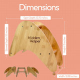 Hidden Helper Stow-Away Kid's Step Stool, Montessori Folding Two-Step Stool for Child Independence, Bamboo Wood Toddler Stepping Stool for Bathroom and Kitchen Hidden Helper