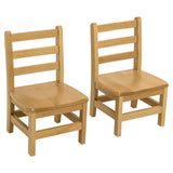 RRI Goods Kids Wooden Chair Set, Fully Assembled Youth Ladderback Wood Chairs for Children, 12" Seat Height for Ages 6-8 (Set of Two) RRI Goods