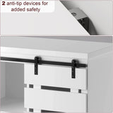 BOTLOG Tall Kitchen Pantry, Large Wood Storage Cabinet with Sliding Barn Door and Adjustable Shelves, Tall Freestanding Cupboard for Dining Room, Living Room, Laundry, White BOTLOG