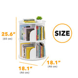 SpaceAid 2 Tier Rotating Bookshelf Tower, Spinning Bookcase Lazy Susan, Revolving 360 Book Shelf Storage Round Carousel, Vertical Rotate Turning Spiral Corner Organizer, White SpaceAid