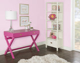 Linon PG138RSP01U Linon Home Decor Peggy Raspberry Pink Writing Desk Desk, Raspberry Pink, 44"W x 20"D x 30"H Linon