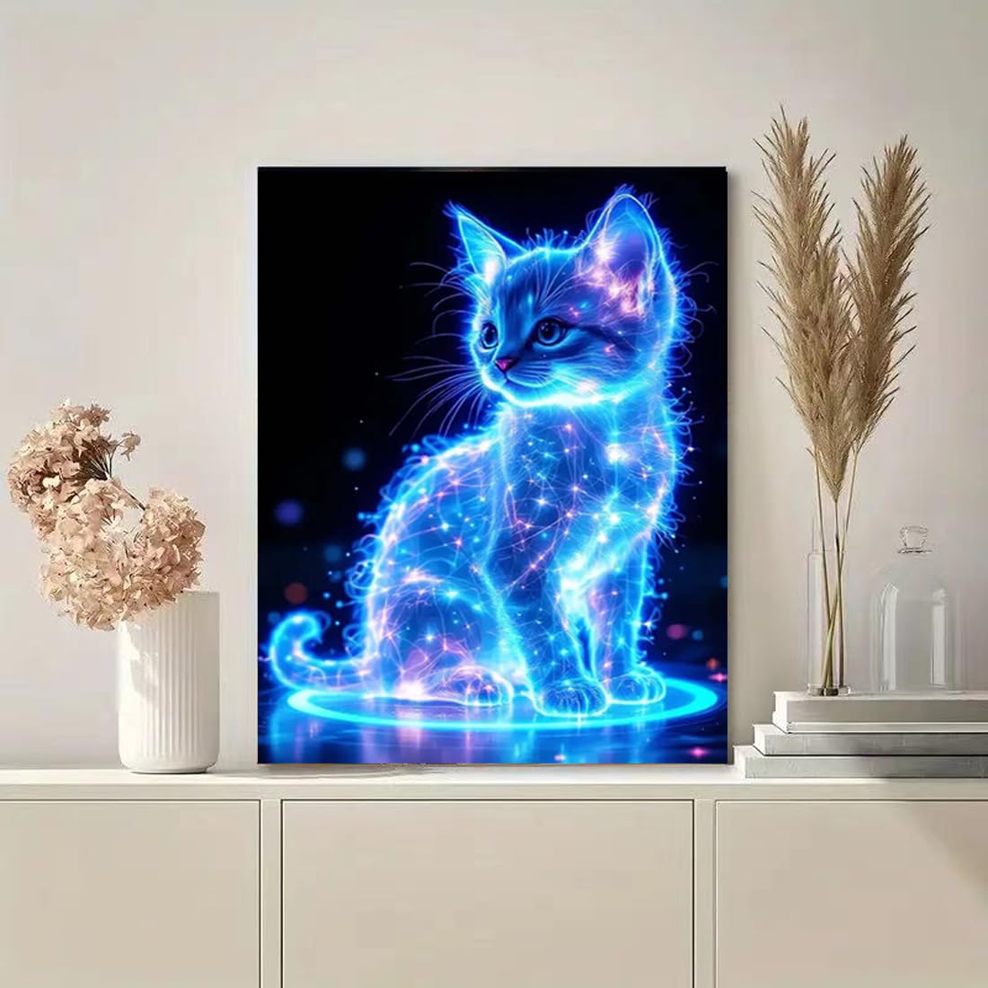 SHICERNHJ Cat Diamond Painting Kits for Adults DIY Round Gem Art Animal Cute Cat Diamond Art Kits for Adults,5D Full Drill Diamond Dots Crafts Paintings Canvas for Beginners Home Decor 12x16Inch SHICERNHJ