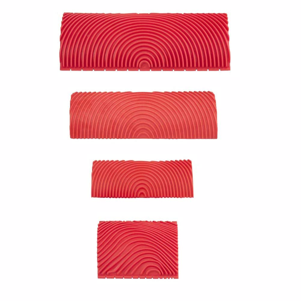 4 Pieces Wood Graining Tool,Wood Grain Tool, Rubber Wood Pattern Graining Knurling Tool On All Surfaces HUIKANGSHENG