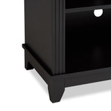 ROCKPOINT 58inch TV Stand Media Console for TV’s up to 65 Inches, Home Living Room Storage Console, Entertainment Center with 4 Open Storage Shelves, Modern TV Console Table (Black) ROCKPOINT