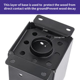 Nrspp 4x4 Post Base 4 Pcs,（Inner Size3.5"x3.5"）Wood Fence Pergola Post Bracket , Black Powder Coated Post Anchor,Deck Post Base Support Base Plate Pergola Brackets Fence Kit Nrspp