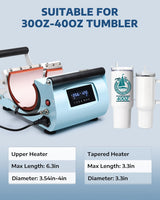 OFFNOVA 2 in 1 Dual 40 OZ Tumbler Heat Press Machine Double Station Combo Mug Heat Press Machine for 30oz 40oz Tumbler Top and Tapered Bottom Full Wrap Sublimation Printing OFFNOVA