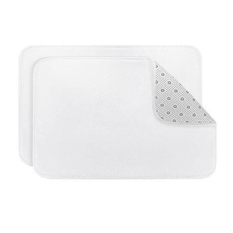 Jippedea Sublimation Blank Door Mats,2 Pack 23.6 x 15.7 Inch Heat Transfer Welcome White Mat,Dye Blanks Products Polyester Doormats for Bedroom Bathroom Entrance Non Slip Absorbent Jippedea