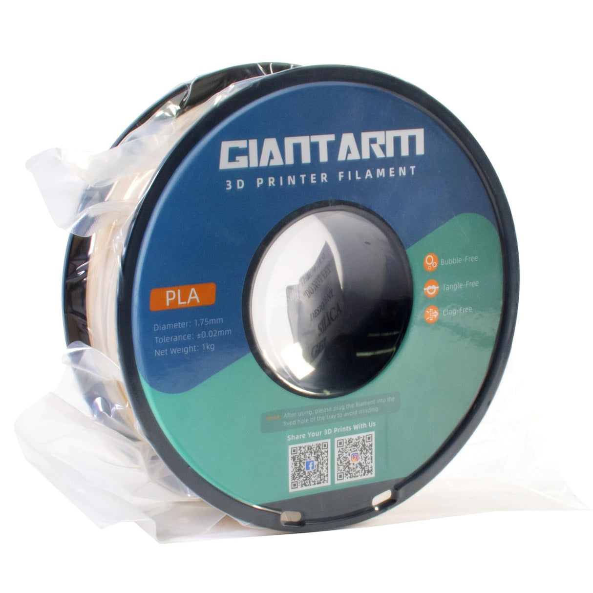 GIANTARM Wood Filament PLA,Wood PLA 3D Printer Filament,1.75mm Dimensional Accuracy +/-0.03mm,for Most 3D FDM Printer,1080 Feet per Roll,(Wood Poplar) GIANTARM