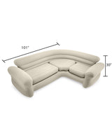 Intex 68575EP Inflatable Corner Sofa: L-Shaped – Indoor Use – 2-in-1 Valve – 880lb Weight Capacity – 101” x 80” x 30” Intex