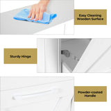 Arlopu Dual Tilt Out Trash Cabinet, 10X2 Gallon Pet Proof Kitchen Pull Out Hidden Garbage Can Cabinet, Freestand Wooden Laundry Sorter Cabinet, W/Drawer, Barn Door, for Home, Living (White) Arlopu