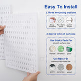 Pegboard Wall Organizer Kit – Heavy Duty 20lbs Load Bearing, Easy Installation, 4 Peg Board Panels 14 Accessories – Multi-Surface Use For Garage, Office, Kitchen & Crafts (White Pegboard,24″×24″) Colville