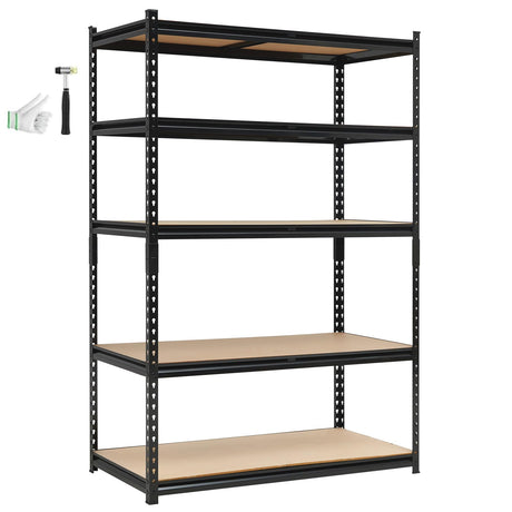 Heavy Duty Garage Shelving Units,5-Tier Adjustable Storage Shelves,48 x 24 x 72in,Loads 3000 LBSS,Adjustable Garage Storage Shelving, Metal Storage Utility Racks Shelf Unit Garvee