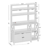 IRONCK Bakers Rack with Power Outlet, 45in Wide Coffee Bar Cabinet with Storage, 6-Tier Kitchen Storage with Doors, Microwave Stand for Kitchen, Dining Room IRONCK