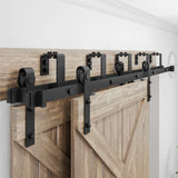 WINSOON 6FT New Double Bypass Barn Door Hardware Kit Room Wall Mount for Sliding Wood Door (6FT / Two Door Set) WINSOON