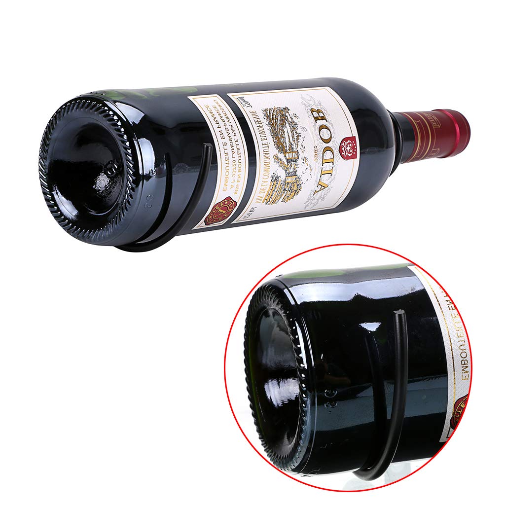 Hipiwe Set of 6 Wall Mounted Wine Rack Holders - Metal Wine Bottle Display Holder with Hardware, Wall Hanging Red Wine Bottle Organizer Racks for Storage Beverages/Liquor Bottle Hipiwe