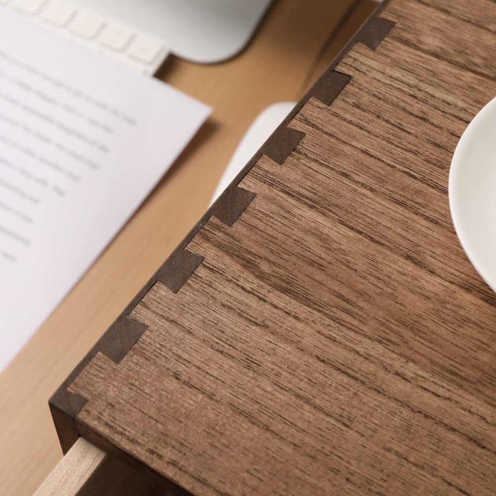 DDYURI Wood 2 Drawer Desktop Organizer Cabinet - Desk Storage Box for Kitchen Counter,Dresser Tabletop -Wooden File Organizer Printer Machine Stand for Office Accessories Chest Dark (FAX2C-DK） DDYURI