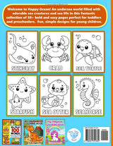Coloring Book for Kids Ages 2-4: Ocean Animals, Marine Life and Easy Sea Creatures for Toddlers 1-3 and Preschoolers 3-5 , Girls, Boys WoodArtSupply