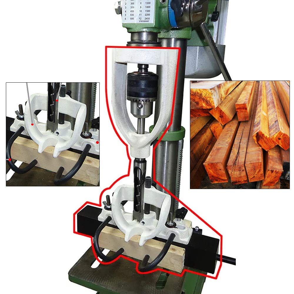 Mortising Machine, Woodworking Bench Mortiser Square Hole Chisel Drilling Machine Location Tool for Mortiser Circles/Square Hole Chisel Drilling - WoodArtSupply