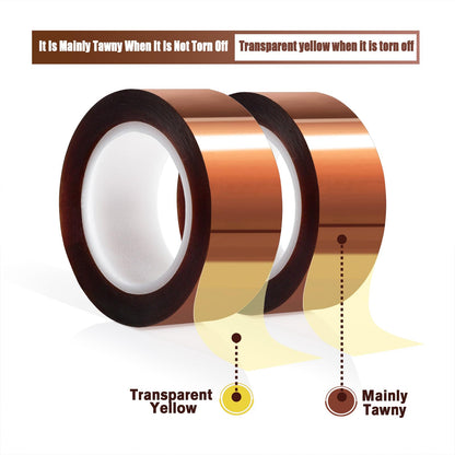 MEBMIK 2 Rolls 20mm x16m(52FT) Heat Tape High Temperature Heat Resistant Tape Heat Transfer Tape for Heat Sublimation Press Vinyl,No Residue