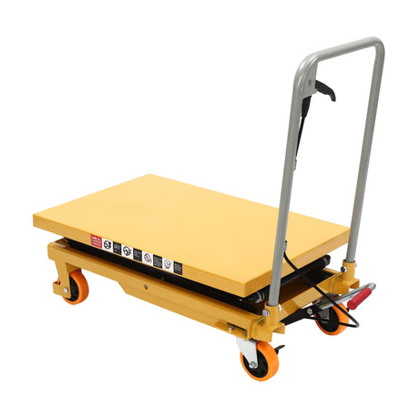 Purptarol Hydraulic Scissor Lift Table, 770lbs Capacity 51" Adjustable Height Double Scissor Hydraulic Lift Table with Wheels for Material Handling and Transportation Purptarol