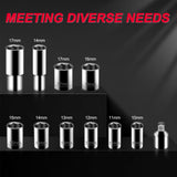 Tarlido 3/8" Electric Ratchet Wrench, 4" Extended 40 Ft-Lbs 400 RPM 12V Cordless Battery Powered Ratchet Wrench Set with LED Light, Including 2 Batteries, 11 Sockets and Fast Charge Tarlido