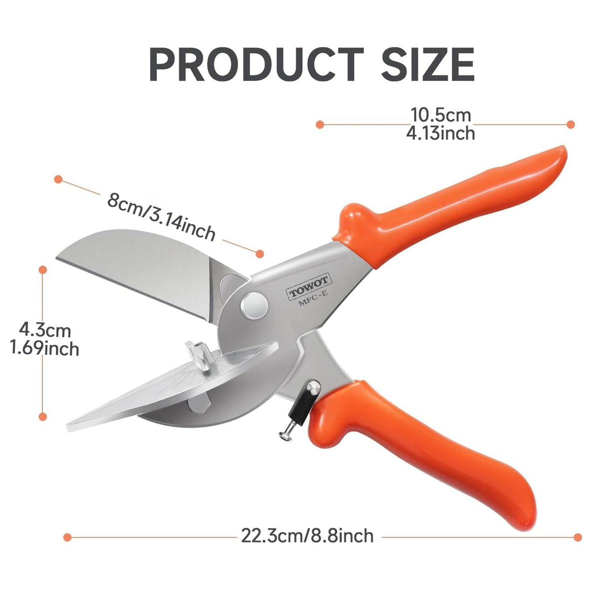 TOWOT Sharp Multi Angle Miter Shear Cutter, Adjustable at 45 To 135 Degree With Safety Lock Hand Tools for Cutting Plastic, PVC and Molding Trim TOWOT